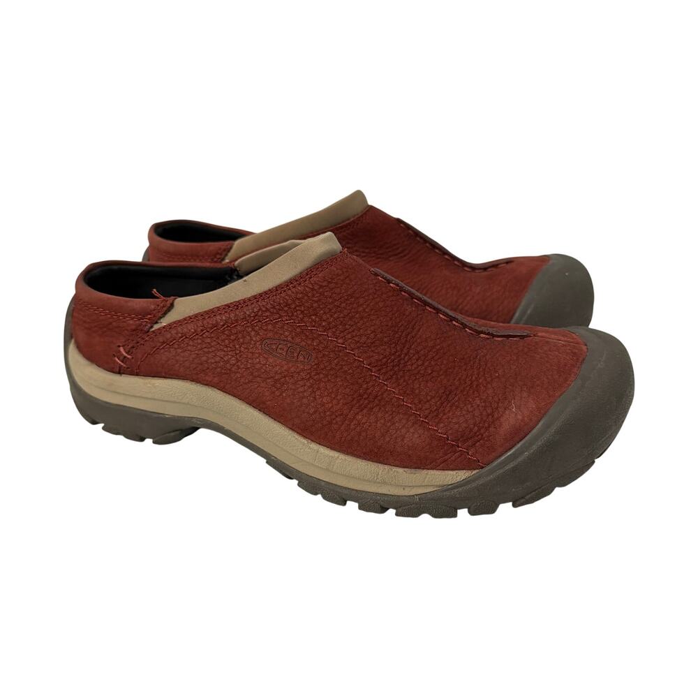 Keen Shoes Womens Size 10 Kaci Slide Red Leather Slip On Comfort